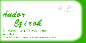 andor czirok business card